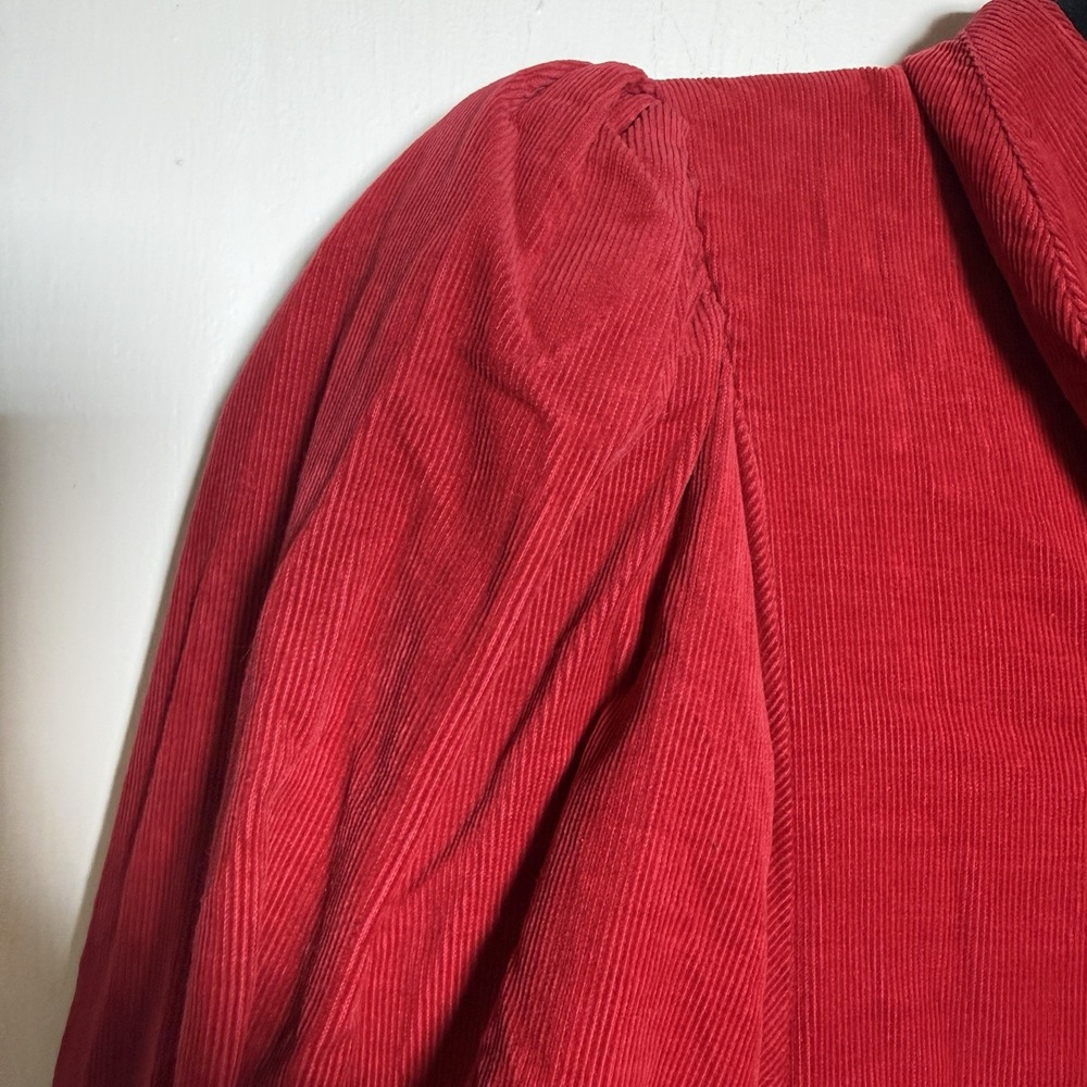 J. Peterman Co Red Corduroy Retro 40's Style Fit Flare Maxi Dress 14 - Picture 7 of 11